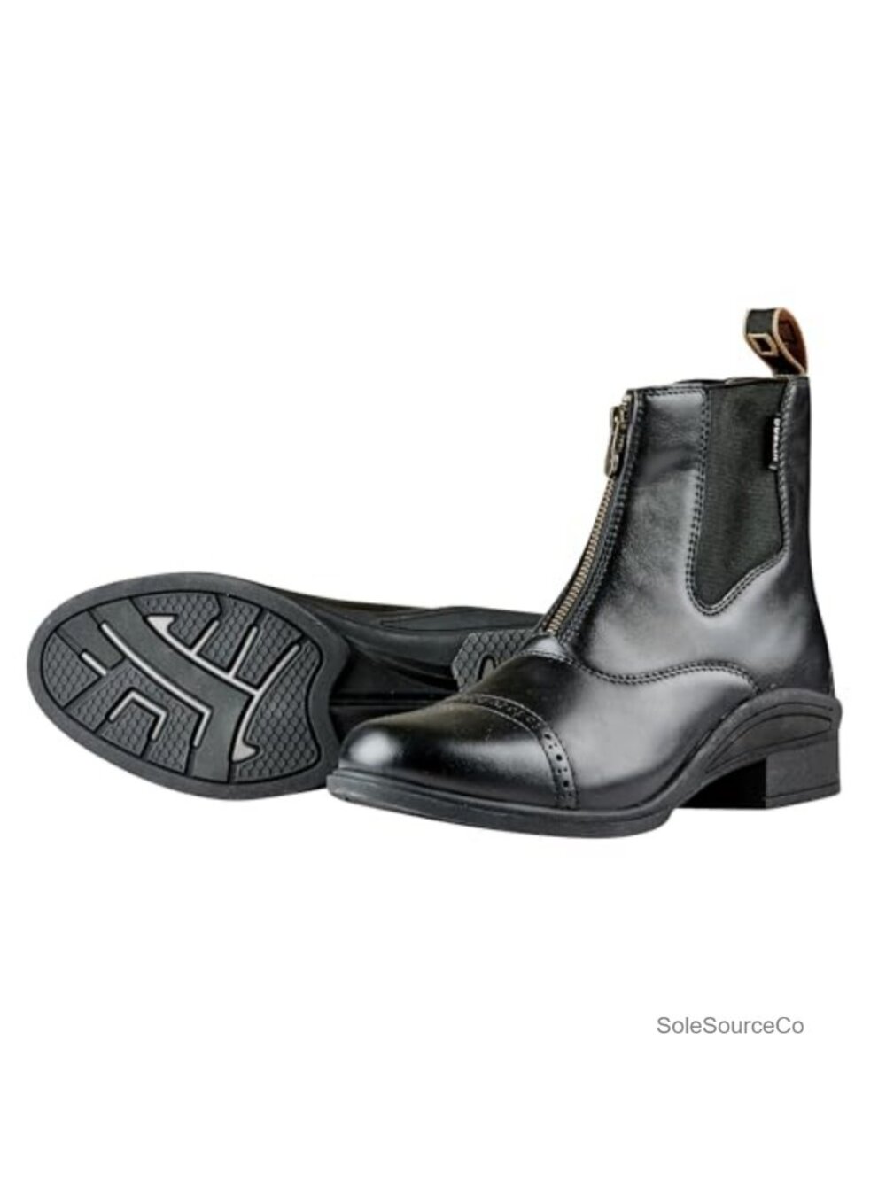 Faux Leather Equestrian Zip Paddock Boots Ankle Round Toe